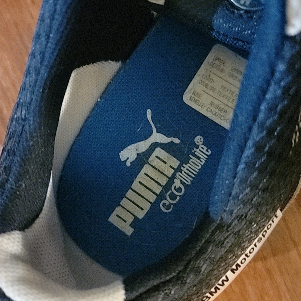 Men's White and Blue Puma Shoes - Picture 5 of 7